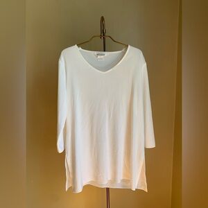 Exclusively MISOOK white Tunic blouse , Size medium 3/4 sleeves